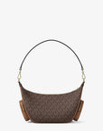 Merritt Small Signature Logo Convertible Shoulder Bag (BROWN)