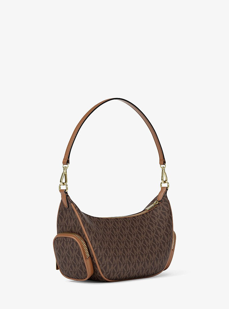 Merritt Small Signature Logo Convertible Shoulder Bag (BROWN)