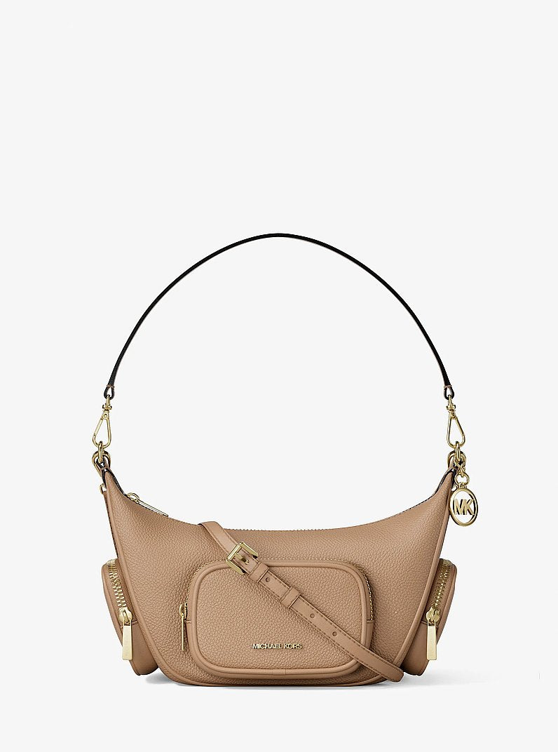 Merritt Small Pebbled Leather Crossbody Bag (CAMEL)