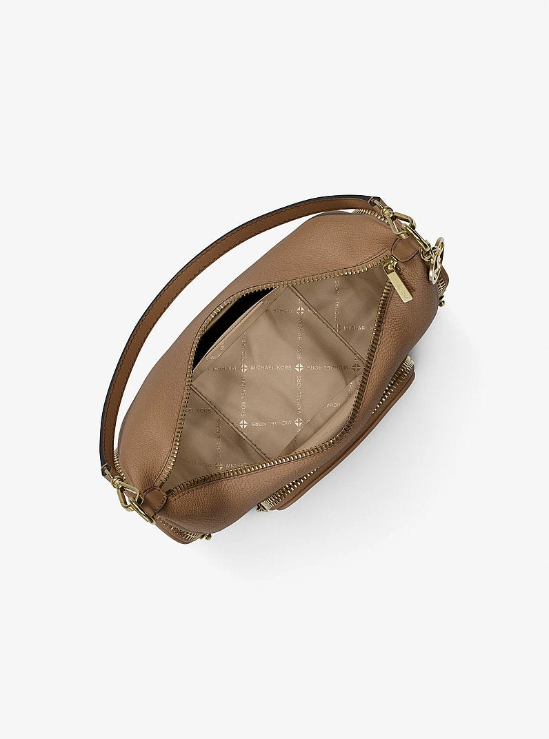 Merritt Small Pebbled Leather Crossbody Bag (CAMEL)