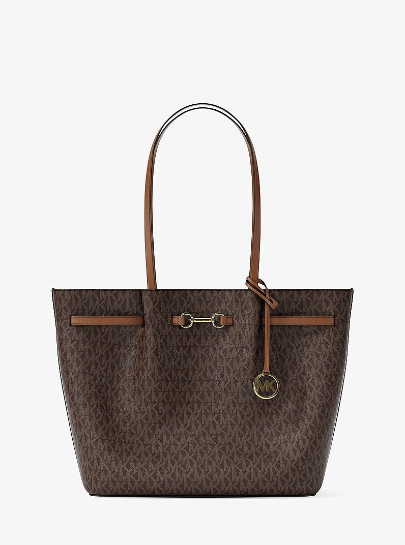 Carson Large Signature Logo Tote Bag (BROWN)