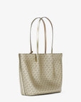Carson Large Metallic Signature Logo Tote Bag (PALE GOLD)