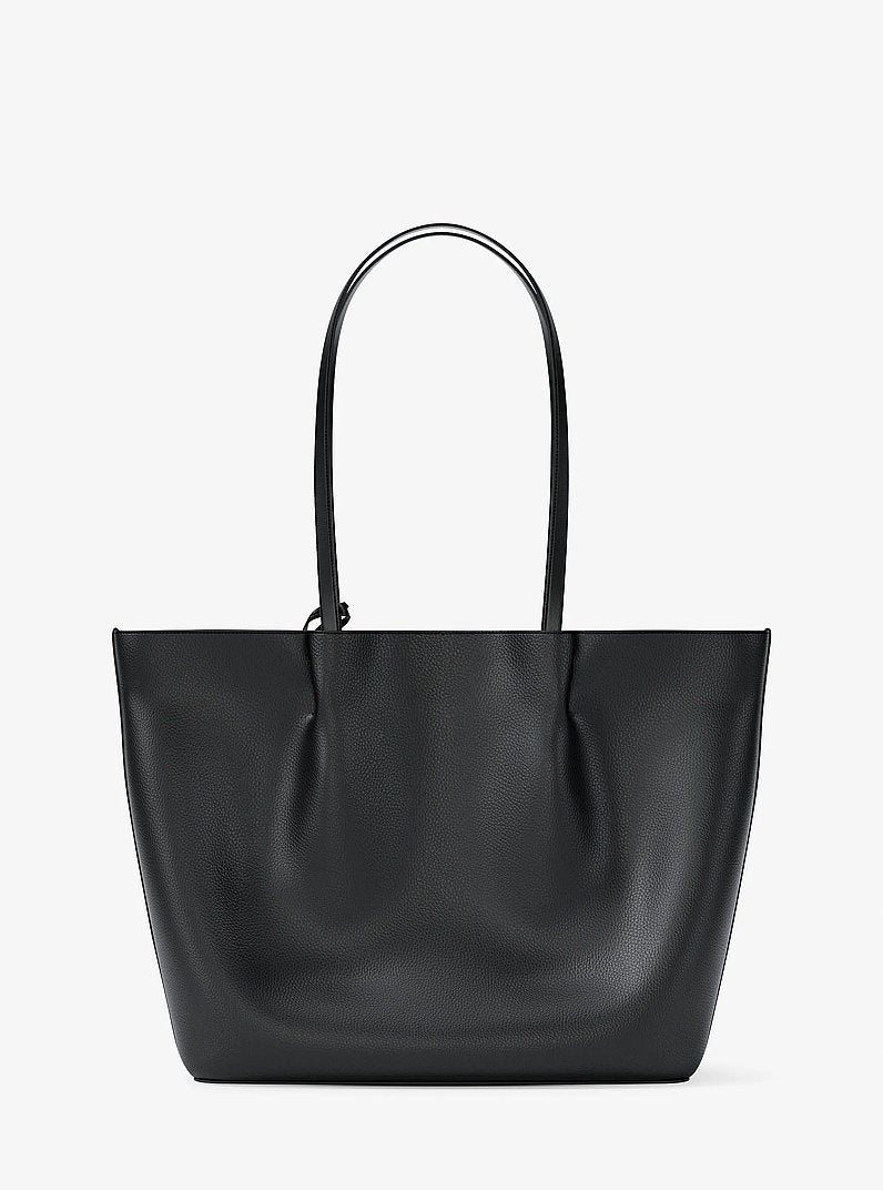 Carson Large Pebbled Leather Tote Bag (BLACK)