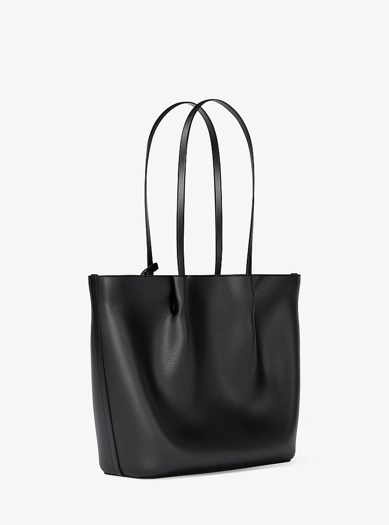 Carson Large Pebbled Leather Tote Bag (BLACK)