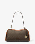 Cecily Medium Signature Logo Shoulder Bag (BROWN)