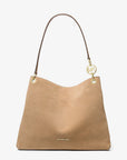 Christina Large Suede Shoulder Bag (CAMEL)