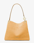 Christina Large Suede Shoulder Bag (HONEYWHEAT)