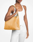Christina Large Suede Shoulder Bag (HONEYWHEAT)