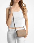 Jet Set Small Signature Logo Camera Crossbody Bag (CAMEL)