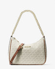Jet Set Travel Large Signature Logo Convertible Crossbody Bag (VANILLA)