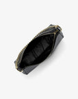 Jet Set Large Pebbled Leather Convertible Crossbody Bag (BLACK)