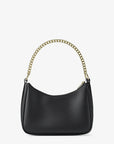 Jet Set Large Pebbled Leather Convertible Crossbody Bag (BLACK)