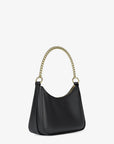 Jet Set Large Pebbled Leather Convertible Crossbody Bag (BLACK)