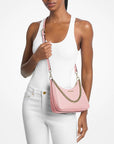 Jet Set Large Pebbled Leather Convertible Crossbody Bag (POWDER BLUSH)