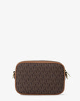 Jet Set Small Signature Logo Camera Crossbody Bag (BROWN)