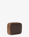 Jet Set Small Signature Logo Camera Crossbody Bag (BROWN)