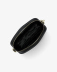 Jet Set Small Pebbled Leather Camera Crossbody Bag (BLACK)