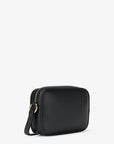Jet Set Small Pebbled Leather Camera Crossbody Bag (BLACK)