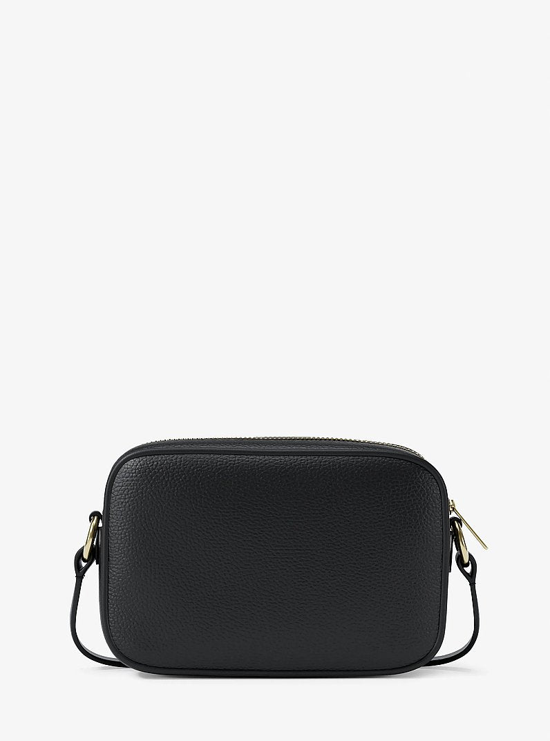 Jet Set Small Pebbled Leather Camera Crossbody Bag (BLACK)