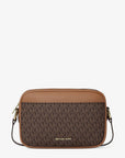 Jet Set Travel Large Signature logo Camera Crossbody Bag (BROWN)