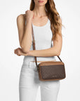 Jet Set Travel Large Signature logo Camera Crossbody Bag (BROWN)