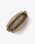 Jet Set Large Pebbled Leather Camera Crossbody Bag (CAMEL)