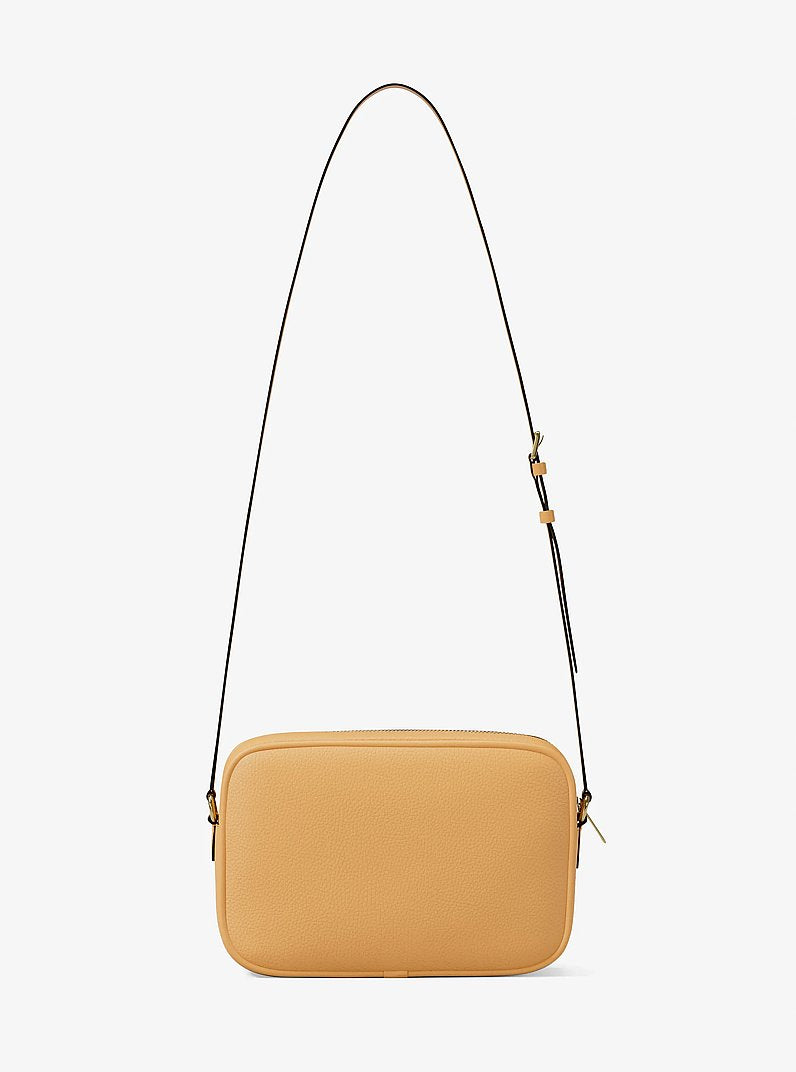 Jet Set Large Pebbled Leather Camera Crossbody Bag (HONEYWHEAT)