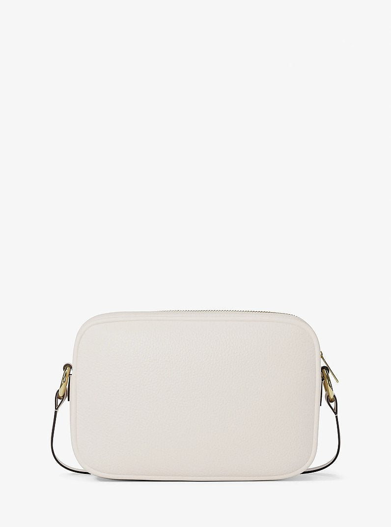 Jet Set Large Pebbled Leather Camera Crossbody Bag (LT CREAM)