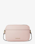 Jet Set Large Pebbled Leather Camera Crossbody Bag (POWDER BLUSH)