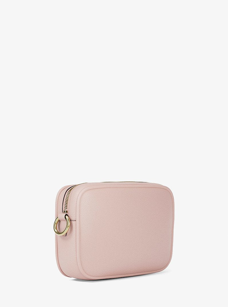 Jet Set Large Pebbled Leather Camera Crossbody Bag (POWDER BLUSH)