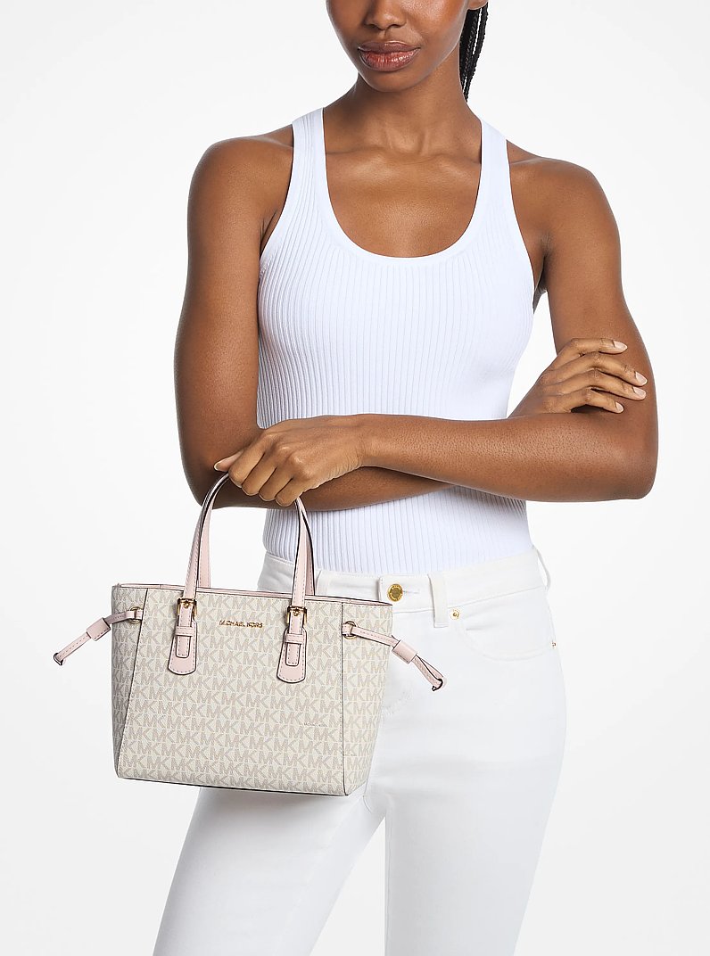 Voyager Extra-Small Signature Logo Convertible Crossbody Bag (PWD BLSH MLT)