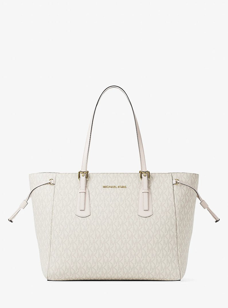 Voyager Large Signature Logo Top-Zip Tote Bag (LT CRM MULTI)