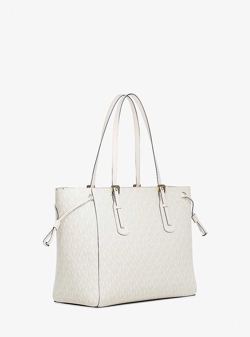 Voyager Large Signature Logo Top-Zip Tote Bag (LT CRM MULTI)