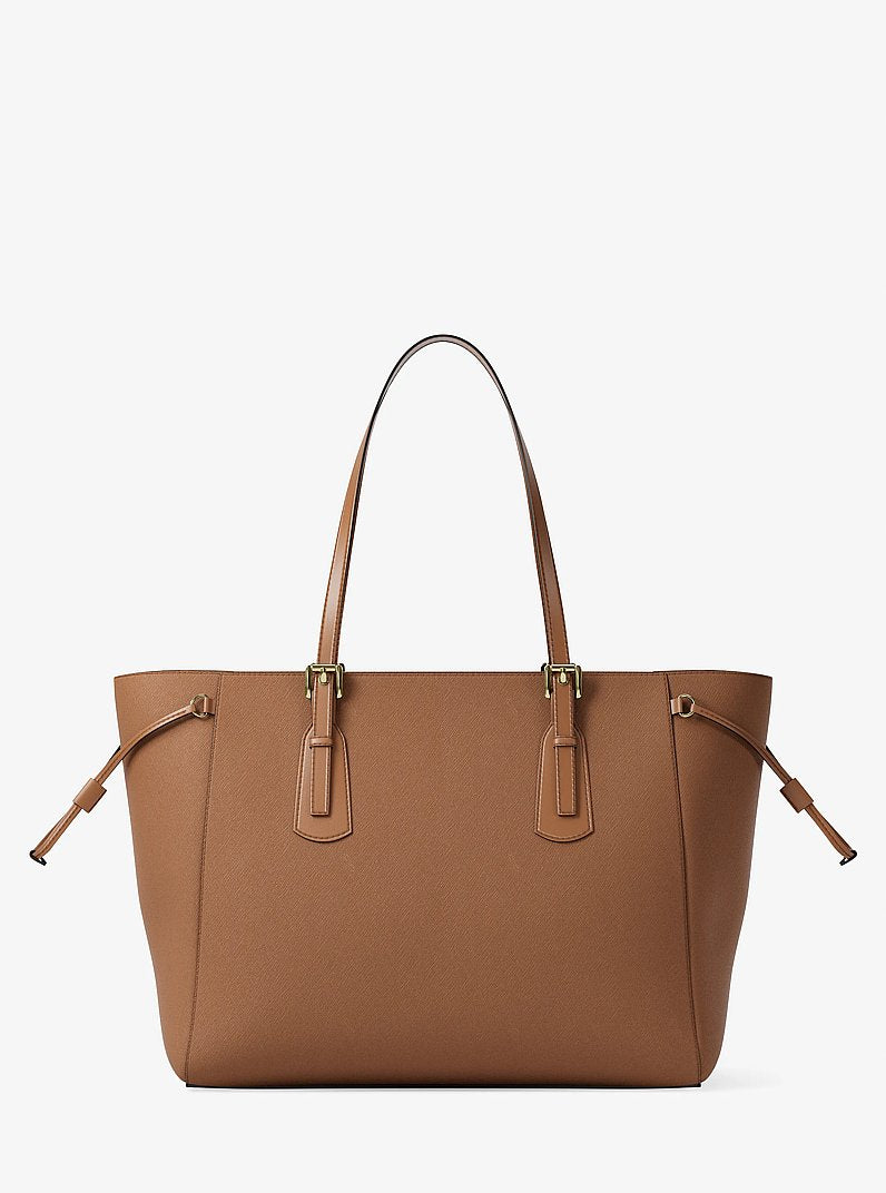 Voyager Large Saffiano Leather Tote Bag (LUGGAGE)