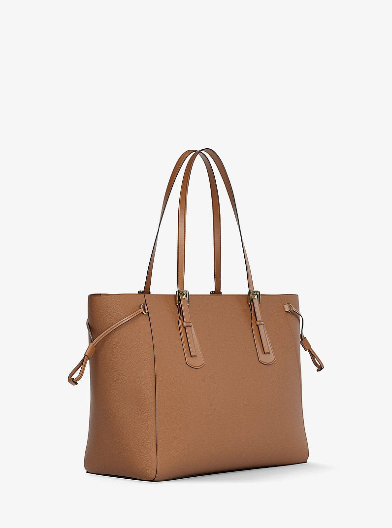 Voyager Large Saffiano Leather Tote Bag (LUGGAGE)