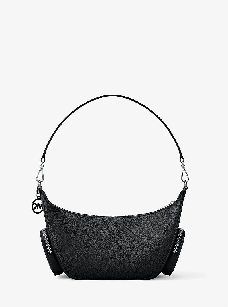 Merritt Small Pebbled Leather Convertible Crossbody Bag (BLACK)