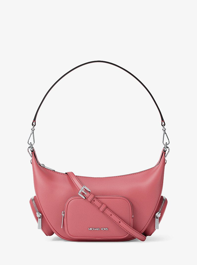 Merritt Medium Pebbled Leather Convertible Shoulder Bag (HIBISCUS)