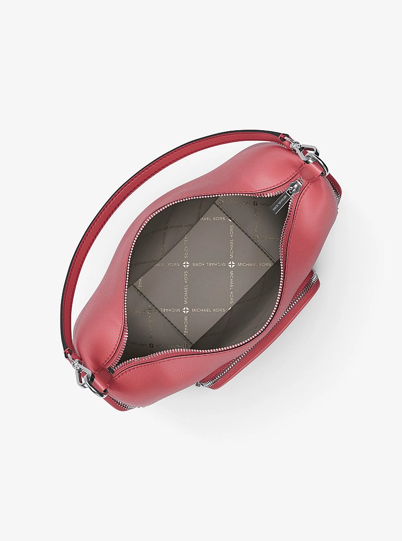 Merritt Medium Pebbled Leather Convertible Shoulder Bag (HIBISCUS)