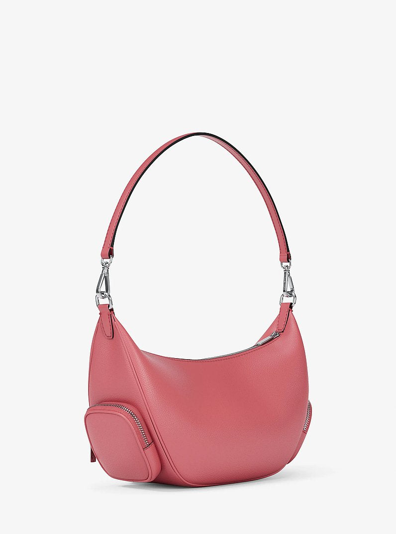 Merritt Medium Pebbled Leather Convertible Shoulder Bag (HIBISCUS)