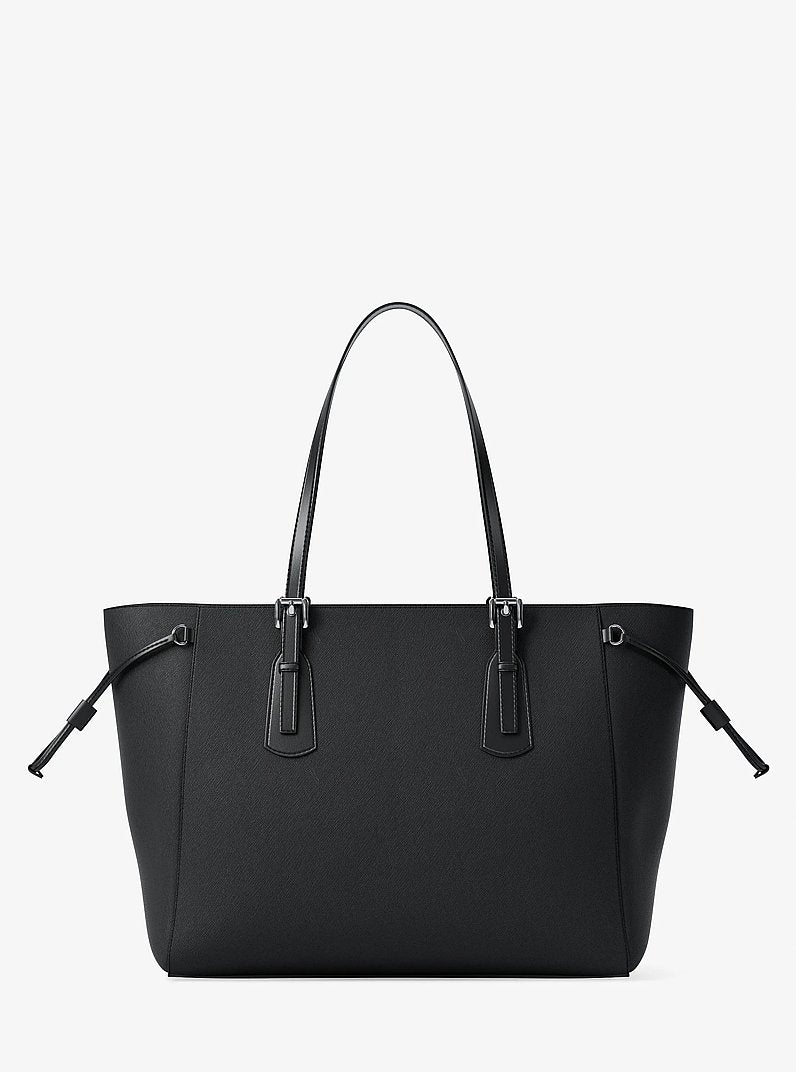 Voyager Large Saffiano Leather Tote Bag (BLACK)