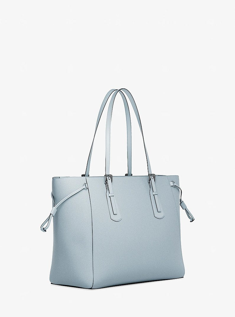 Voyager Large Saffiano Leather Tote Bag (PALE OCEAN)