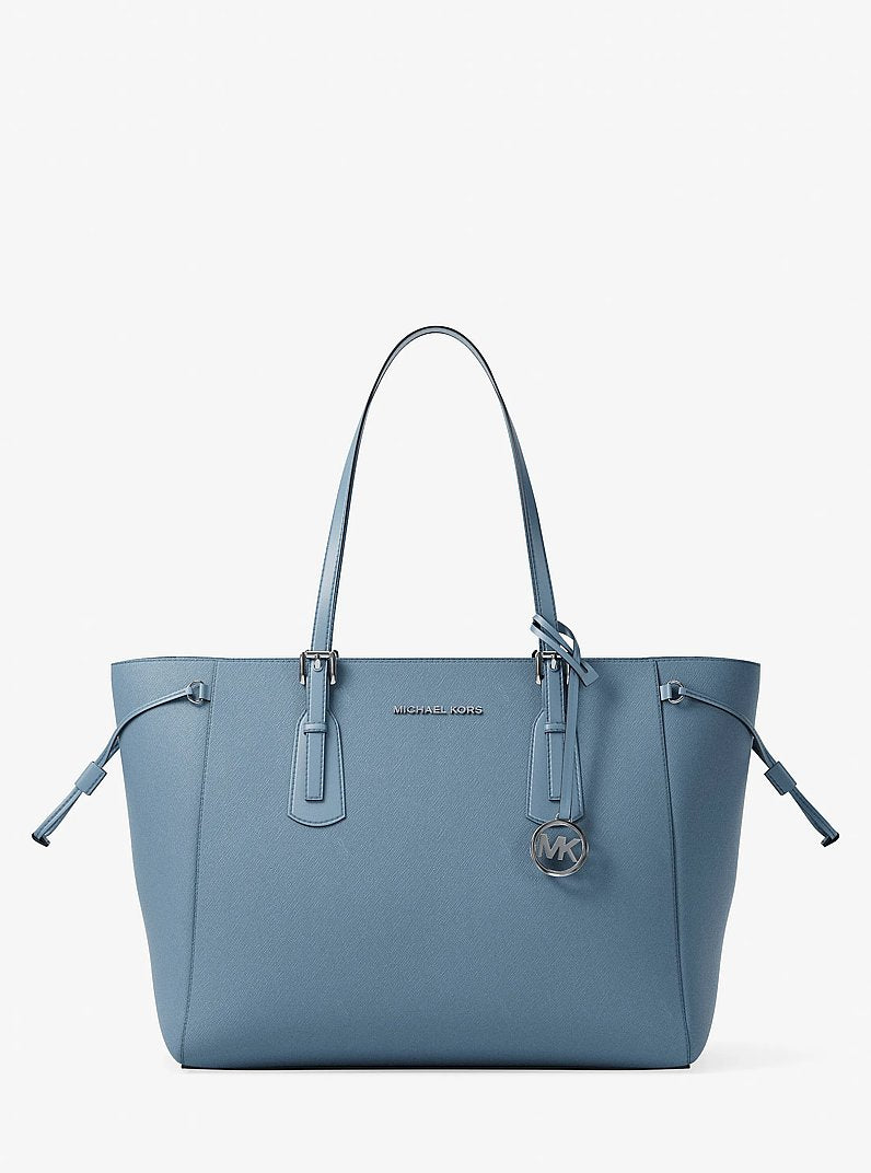 Voyager Large Saffiano Leather Tote Bag (DENIM)