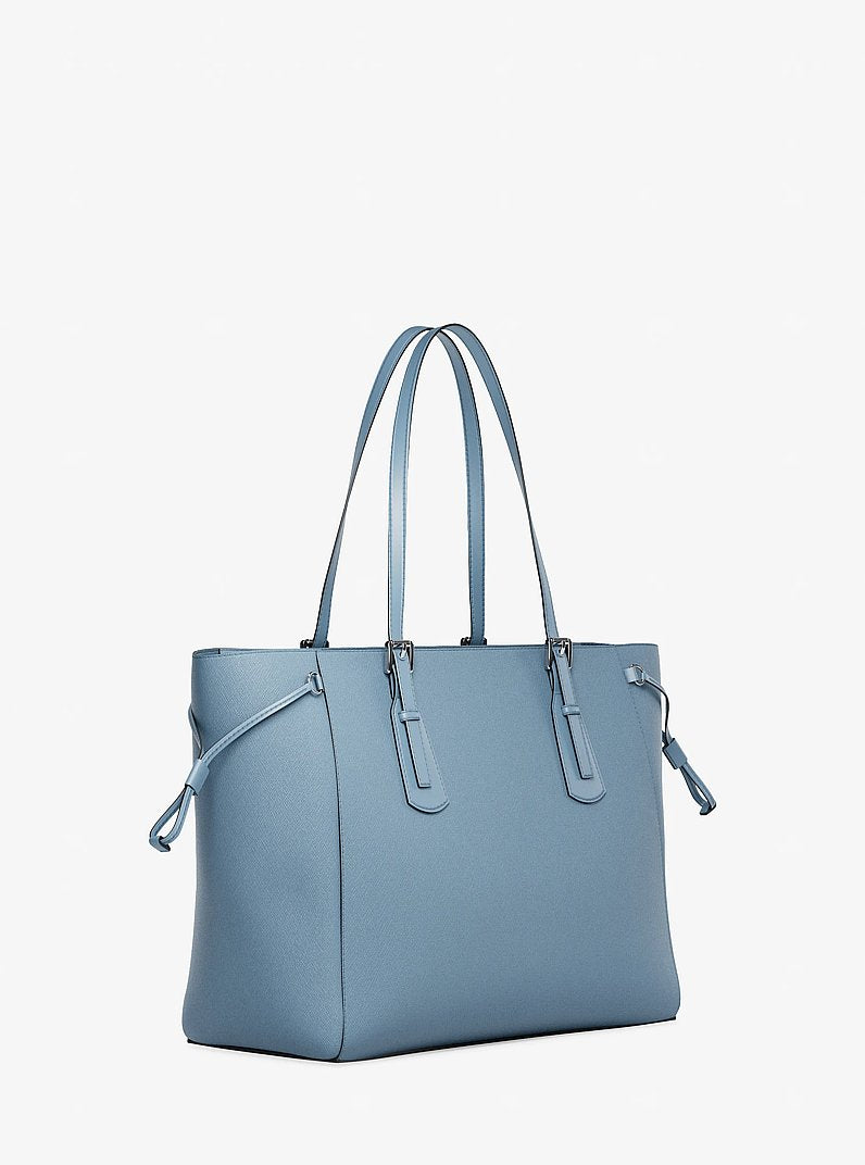 Voyager Large Saffiano Leather Tote Bag (DENIM)