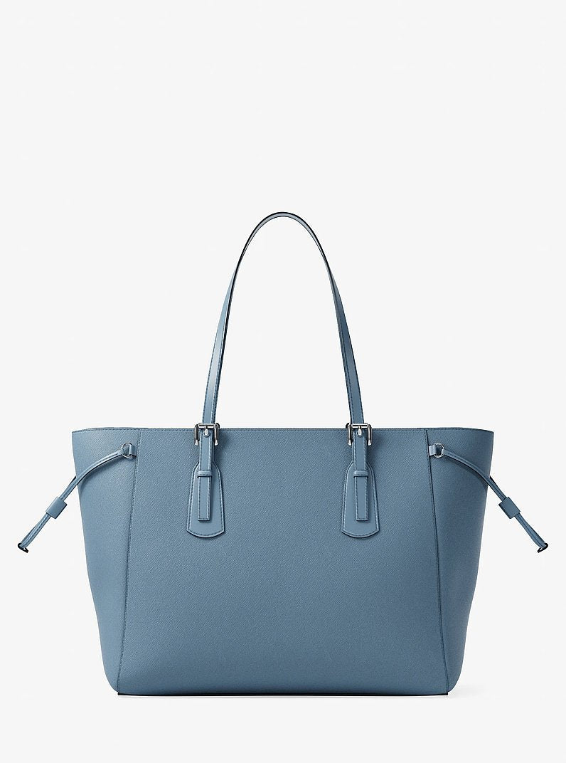 Voyager Large Saffiano Leather Tote Bag (DENIM)