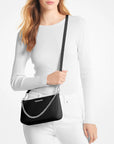 Jet Set Medium Saffiano Leather Crossbody Bag (BLACK)