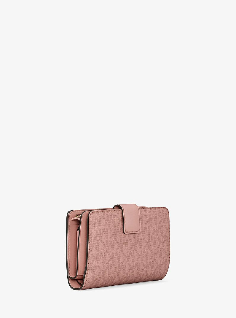 Jet Set Medium Signature Logo Bi-Fold Wallet (POWDER BLUSH)