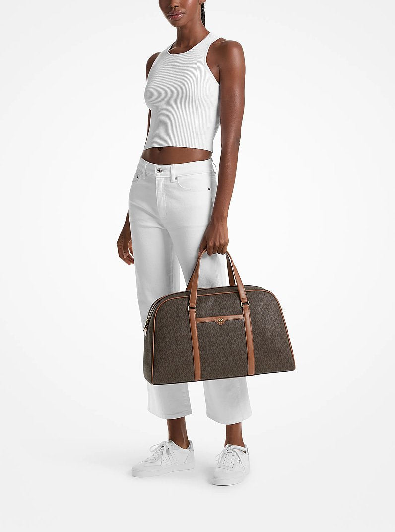 Jet Set Travel Extra-Large Signature Logo Weekender Bag (BROWN)