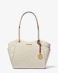 Jet Set Large Signature Logo Shoulder Bag (VANILLA)