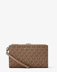 Jet Set Large Signature Logo Wristlet (CAMEL)