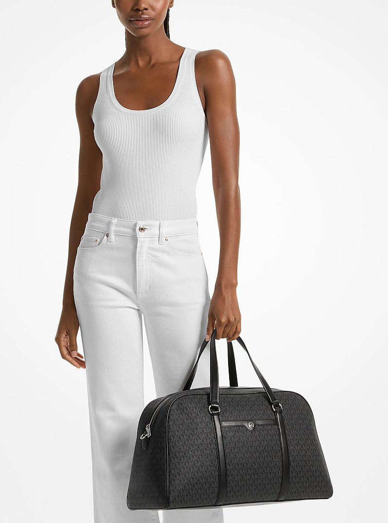 Jet Set Travel Extra-Large Signature Logo Weekender Bag (BLACK)